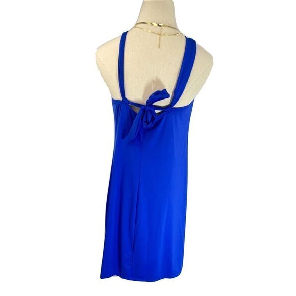Athleta Womens Size Medium Kokomo Solid Blue Swim Dress Stretch Mini Short Water - Picture 4 of 14